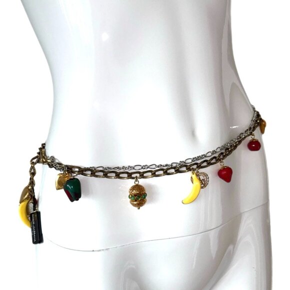 dolce & gabbana charm two tone fruit belt